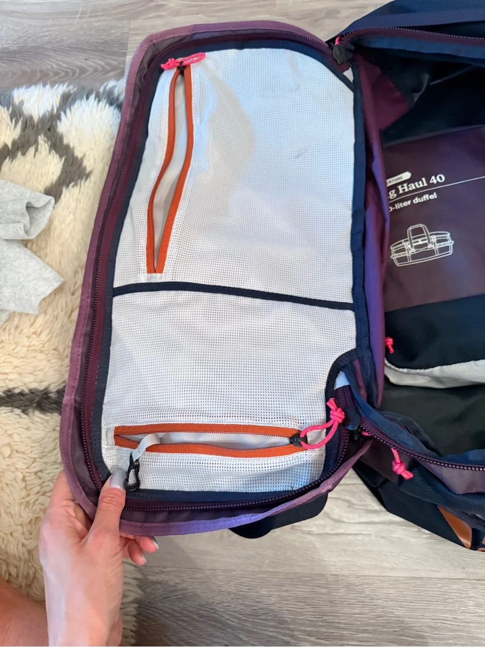 REI Big Haul 40L Backpack Duffle in Plum